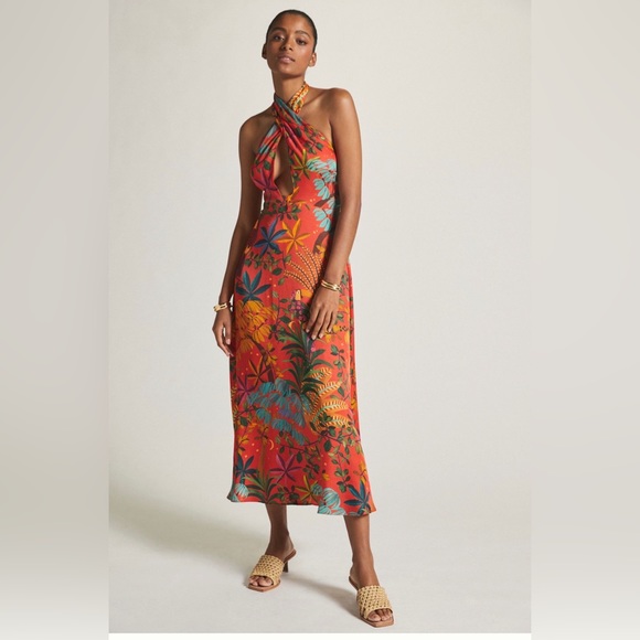 Farm Rio Halter Maxi Dress size Medium - Picture 1 of 4